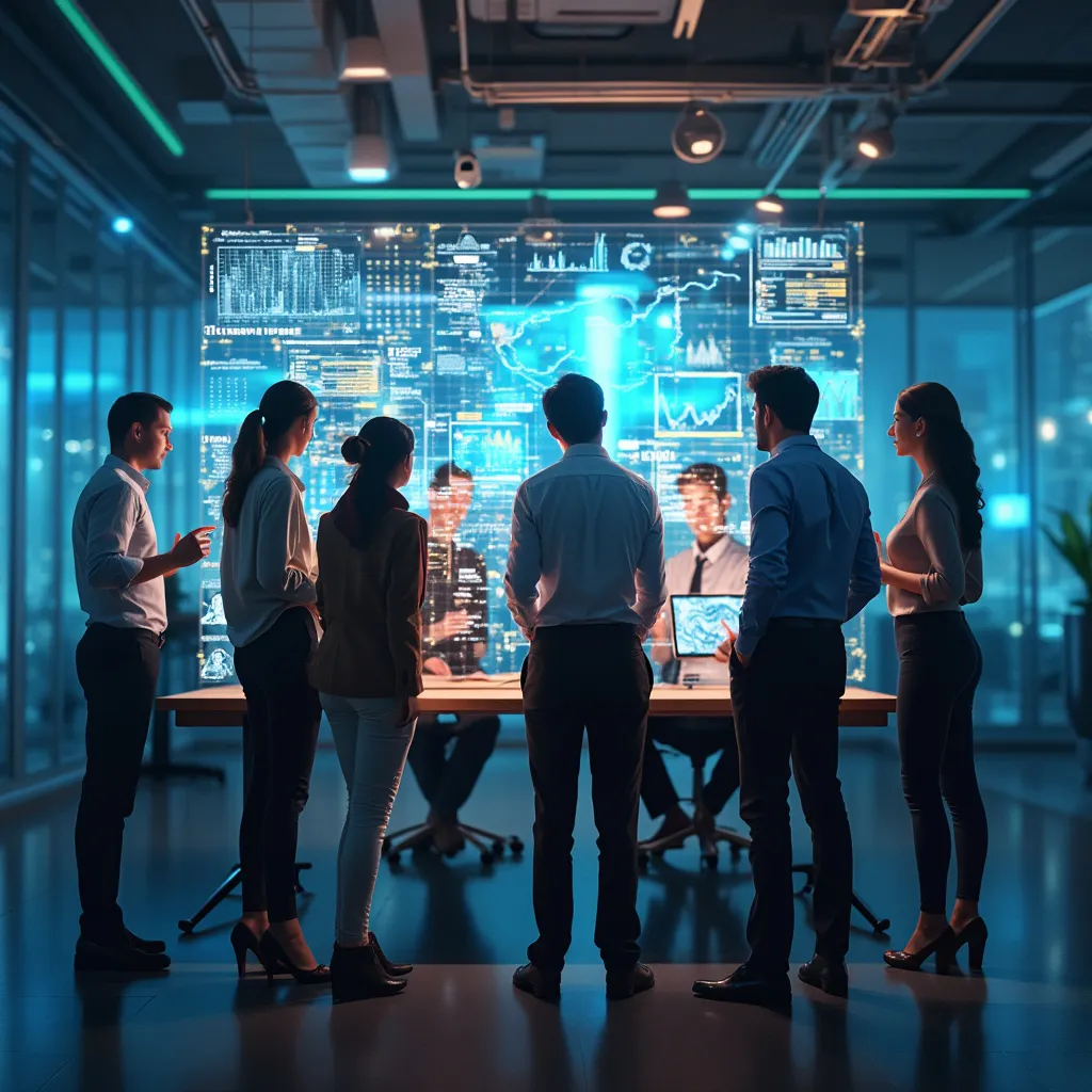 Equipo de consultores colaborando en una estrategia